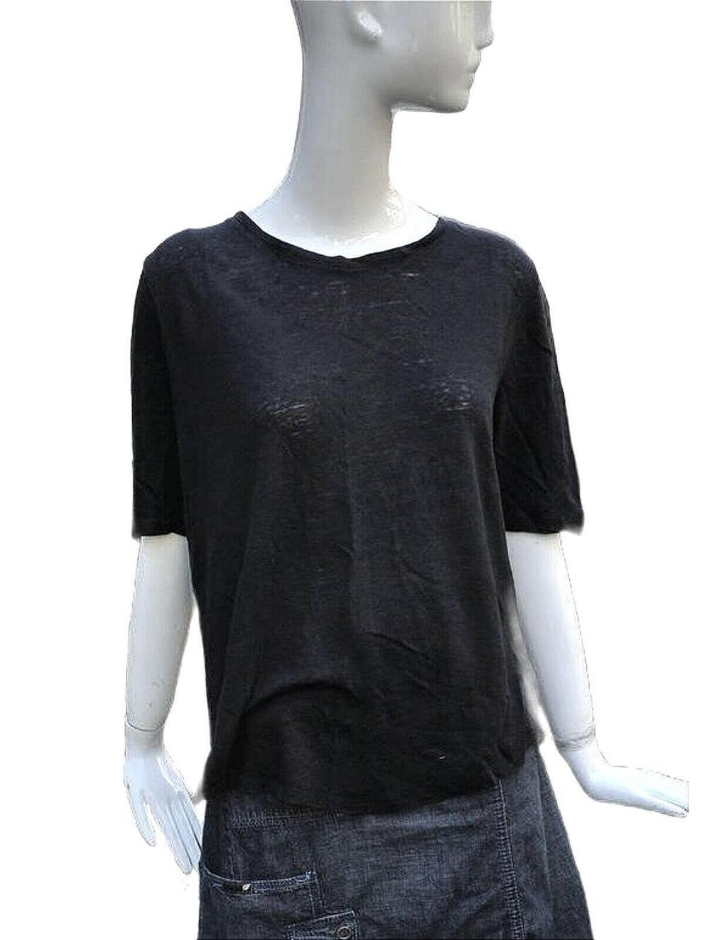 Who What Wear Black Boxy Linen Short Sleeve Top XL  Classic Capsule Casual Chic
